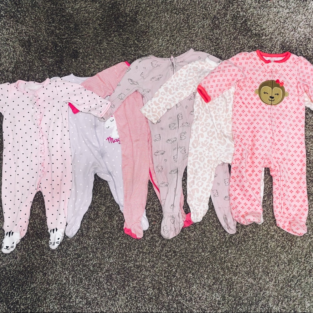 Baby girl footie pjs size 6-9 months